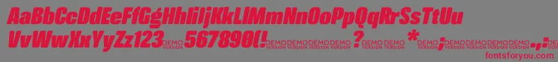 CrossfitDemo HeavyItalic Font – Red Fonts on Gray Background