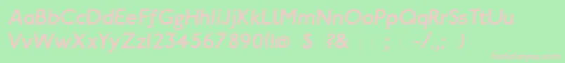 PaddingtonItalic Font – Pink Fonts on Green Background