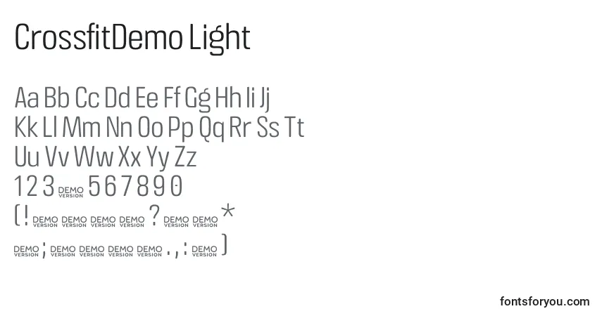Шрифт CrossfitDemo Light – алфавит, цифры, специальные символы