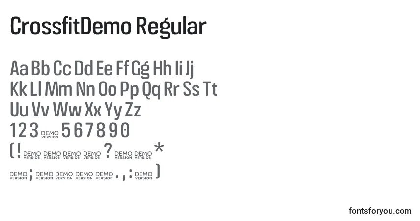Schriftart CrossfitDemo Regular – Alphabet, Zahlen, spezielle Symbole