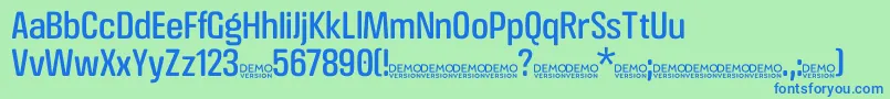 CrossfitDemo Regular-fontti – siniset fontit vihreällä taustalla