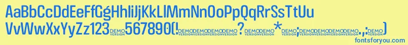 CrossfitDemo Regular Font – Blue Fonts on Yellow Background