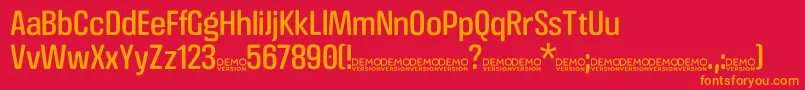 フォントCrossfitDemo Regular – 赤い背景にオレンジの文字