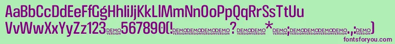 CrossfitDemo Regular Font – Purple Fonts on Green Background