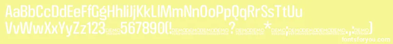 CrossfitDemo Regular-fontti – valkoiset fontit keltaisella taustalla