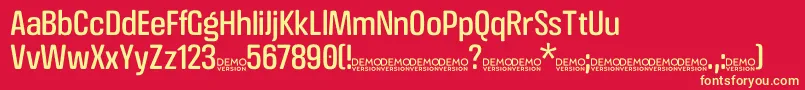 CrossfitDemo Regular-Schriftart – Gelbe Schriften auf rotem Hintergrund