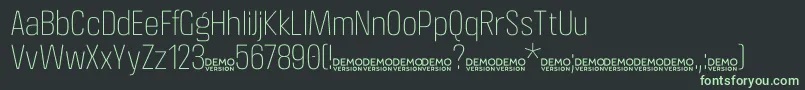 フォントCrossfitDemo Thin – 黒い背景に緑の文字
