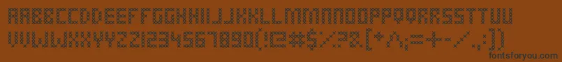 CrossStitched Font – Black Fonts on Brown Background