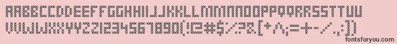 CrossStitched Font – Black Fonts on Pink Background