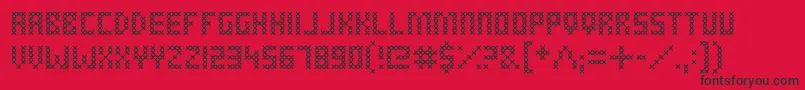 CrossStitched Font – Black Fonts on Red Background