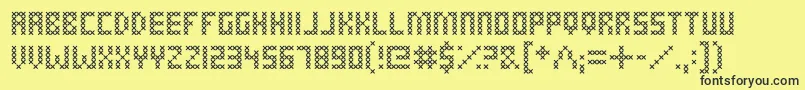 CrossStitched Font – Black Fonts on Yellow Background
