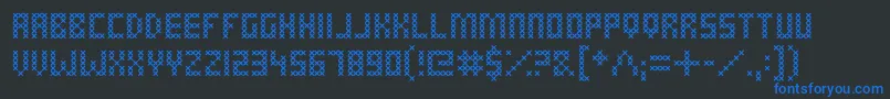 CrossStitched Font – Blue Fonts on Black Background