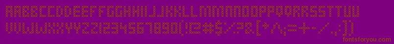 CrossStitched Font – Brown Fonts on Purple Background