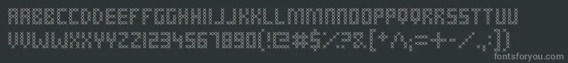 CrossStitched Font – Gray Fonts on Black Background