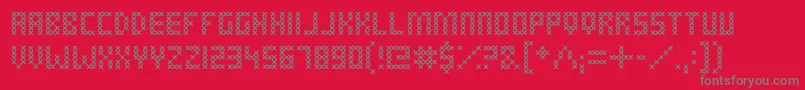 CrossStitched Font – Gray Fonts on Red Background