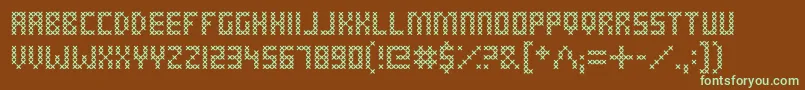 CrossStitched Font – Green Fonts on Brown Background