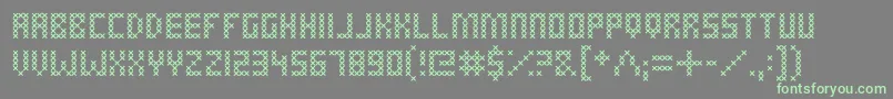 CrossStitched Font – Green Fonts on Gray Background