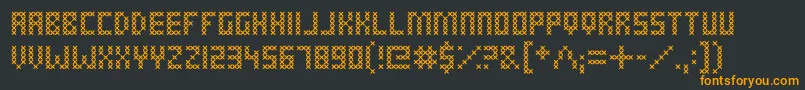 CrossStitched Font – Orange Fonts on Black Background