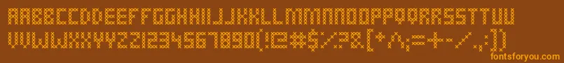 CrossStitched Font – Orange Fonts on Brown Background