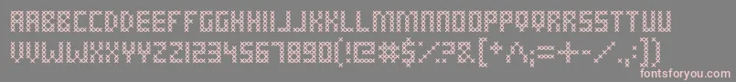 CrossStitched Font – Pink Fonts on Gray Background