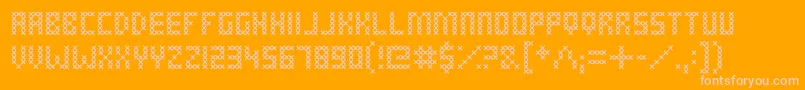 CrossStitched Font – Pink Fonts on Orange Background