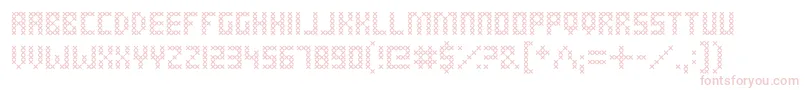 CrossStitched Font – Pink Fonts on White Background