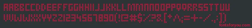 CrossStitched Font – Red Fonts on Black Background