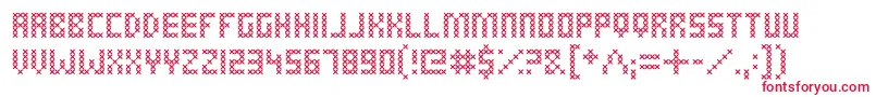CrossStitched-fontti – punaiset fontit valkoisella taustalla