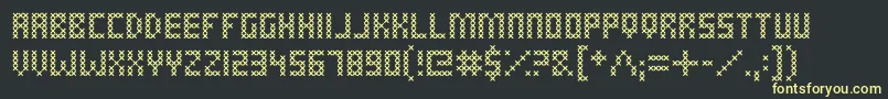 CrossStitched Font – Yellow Fonts on Black Background