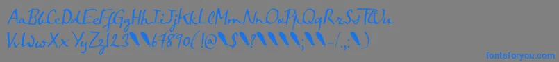 Crowfeather Script DEMO-fontti – siniset fontit harmaalla taustalla