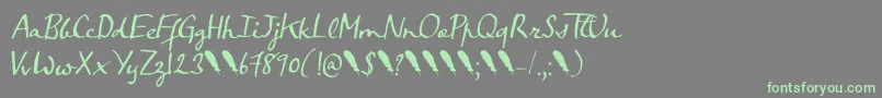 Crowfeather Script DEMO-Schriftart – Grüne Schriften auf grauem Hintergrund