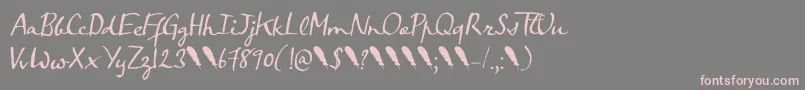Fonte Crowfeather Script DEMO – fontes rosa em um fundo cinza