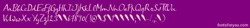Crowfeather Script DEMO Font – Pink Fonts on Purple Background