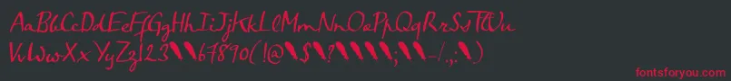 Crowfeather Script DEMO Font – Red Fonts on Black Background