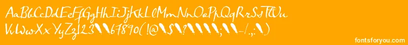 Crowfeather Script DEMO Font – White Fonts on Orange Background