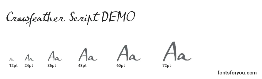 Crowfeather Script DEMO Font Sizes