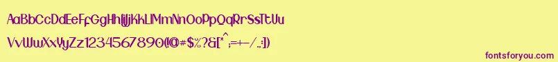 フォントCrown DEMO – 紫色のフォント、黄色の背景