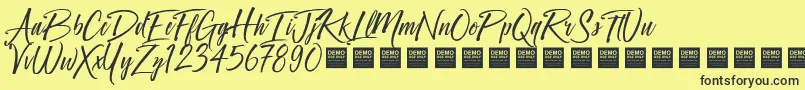 Шрифт Crown Heights   Demo – чёрные шрифты на жёлтом фоне