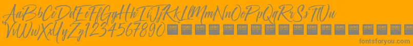 Fonte Crown Heights   Demo – fontes cinzas em um fundo laranja