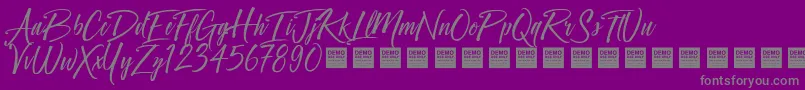 Fonte Crown Heights   Demo – fontes cinzas em um fundo violeta
