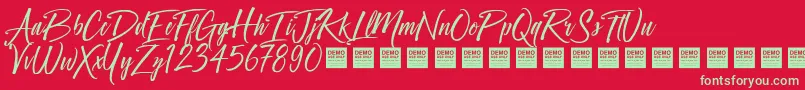 Fonte Crown Heights   Demo – fontes verdes em um fundo vermelho