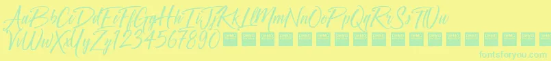 Crown Heights   Demo Font – Green Fonts on Yellow Background