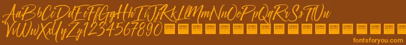 fuente Crown Heights   Demo – Fuentes Naranjas Sobre Fondo Marrón