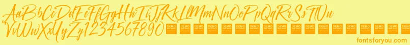 Crown Heights   Demo Font – Orange Fonts on Yellow Background