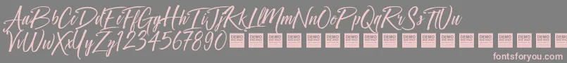 Czcionka Crown Heights   Demo – różowe czcionki na szarym tle