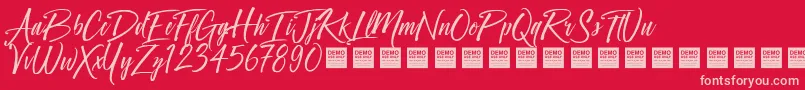 fuente Crown Heights   Demo – Fuentes Rosadas Sobre Fondo Rojo