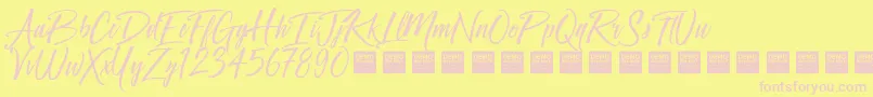 Crown Heights   Demo Font – Pink Fonts on Yellow Background