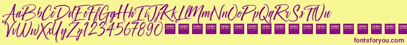 フォントCrown Heights   Demo – 紫色のフォント、黄色の背景