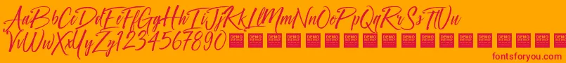 Crown Heights   Demo Font – Red Fonts on Orange Background