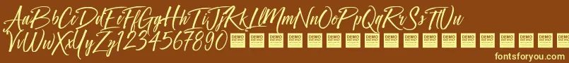 Crown Heights   Demo Font – Yellow Fonts on Brown Background